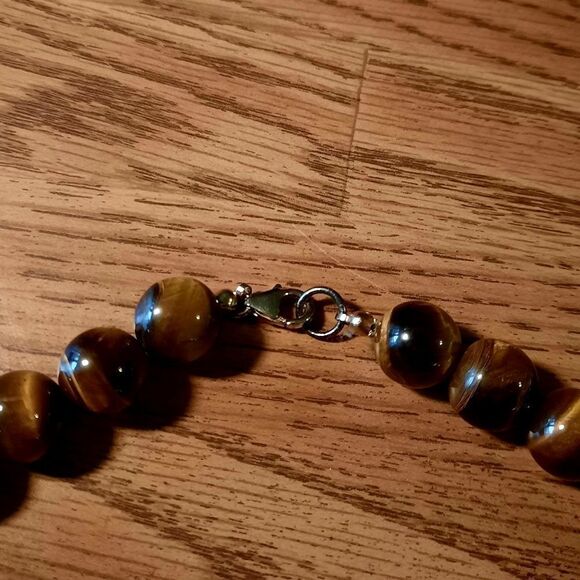 AV Gold over Sterling, Tigers Eye Beaded Necklace from Mexico - Picture 2 of 12